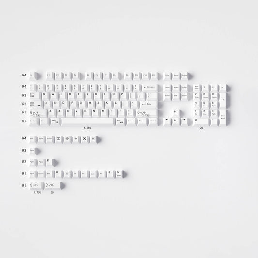 White Keycaps (Black-on-White BOW)
