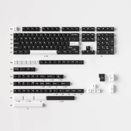 Black Keycaps (White-on-Black BOW)
